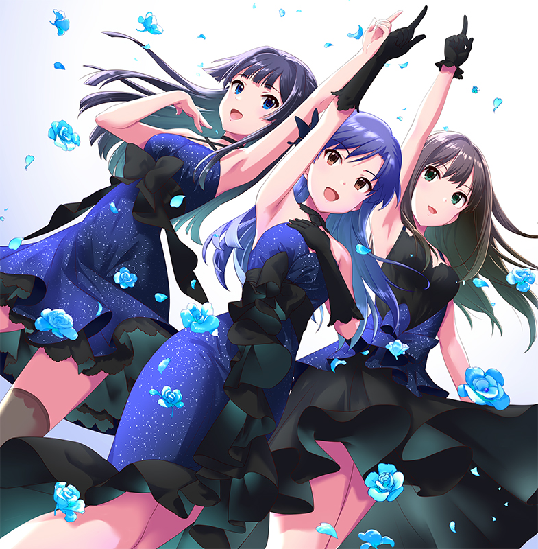 shibuya rin, kisaragi chihaya, and mogami shizuka (idolmaster and 2 more) drawn by annindoufu_(oicon)