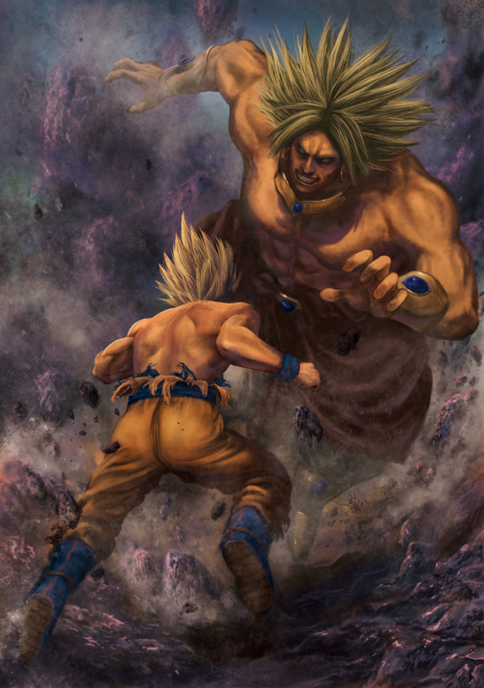 son goku and broly (dragon ball and 1 more) drawn by yama_moto