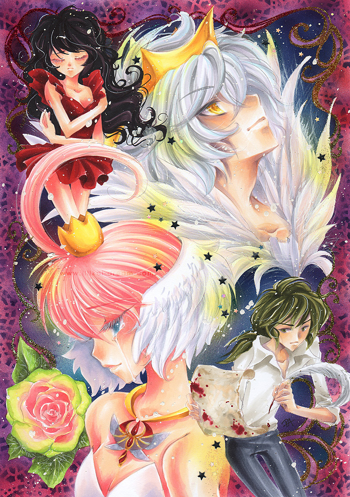 ahiru, princess tutu, fakir, rue, mytho, and 1 more (princess tutu) drawn by luluko_(starryluluko)