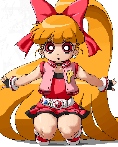 akazutsumi momoko and hyper blossom (powerpuff girls z) drawn by isu