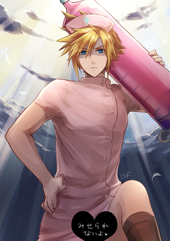 cloud strife (final fantasy and 1 more) drawn by sasanomesi