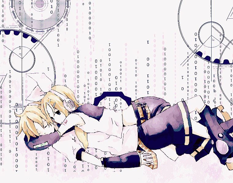 kagamine rin and kagamine len (vocaloid) drawn by iko_(i-my-16)