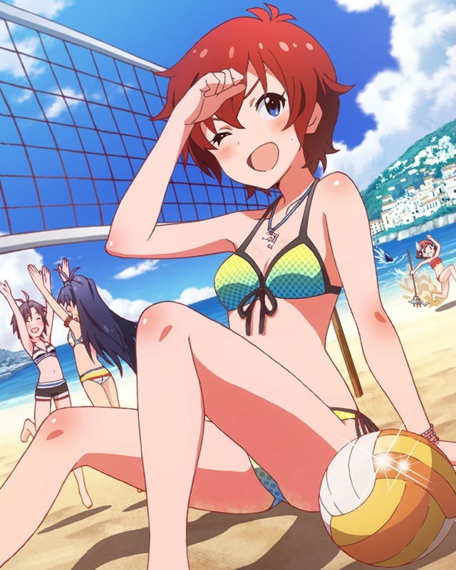 kikuchi makoto, ganaha hibiki, julia, and nonohara akane (idolmaster and 1 more)