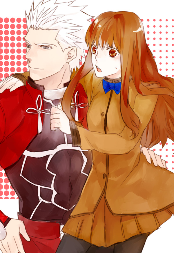 archer and kishinami hakuno (fate and 1 more) drawn by sukumaraku