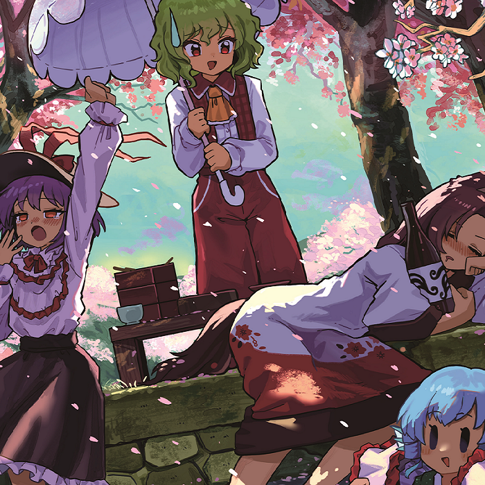 kazami yuuka, imaizumi kagerou, nagae iku, and wakasagihime (touhou) drawn by howhow_notei