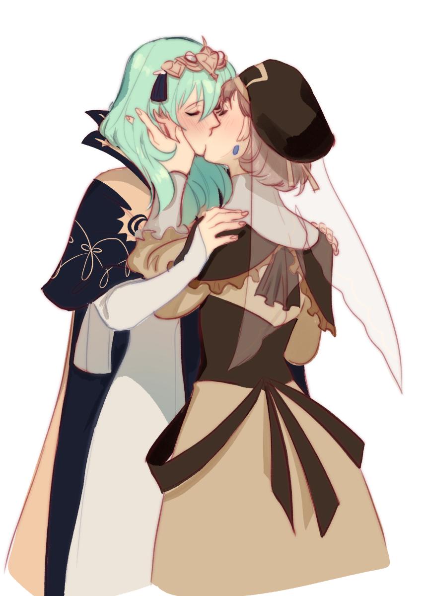 female byleth and mercedes von martritz (fire emblem and 1 more) drawn by kukumomo