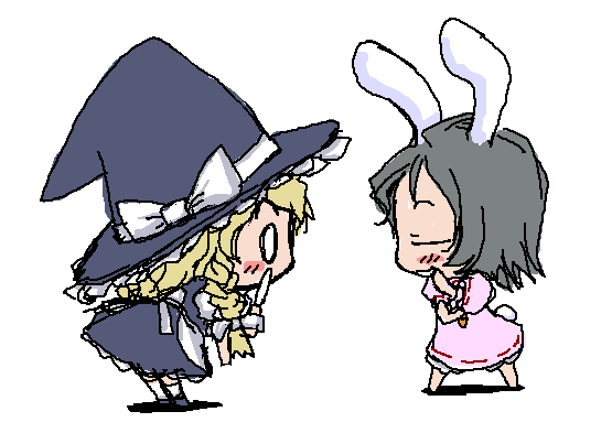 kirisame marisa and inaba tewi (touhou) drawn by baku_taso