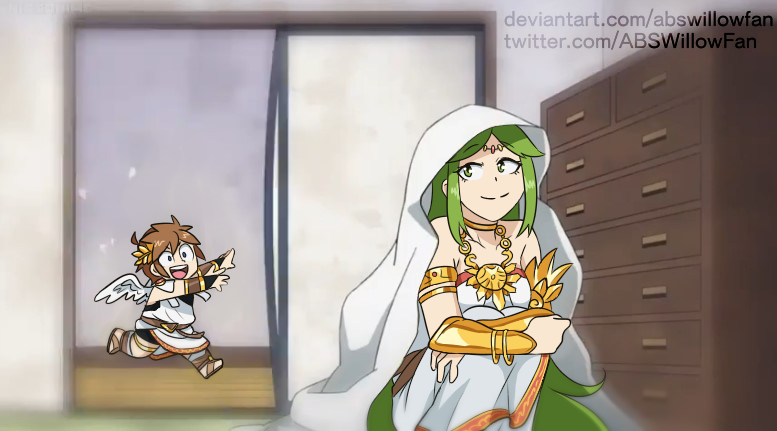 palutena and pit (boku no hero academia and 1 more) drawn by abswillowfan