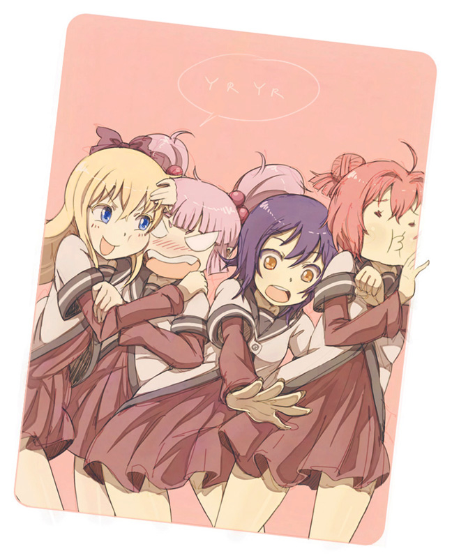 toshinou kyouko, akaza akari, funami yui, and yoshikawa chinatsu (yuruyuri) drawn by vinhnyu