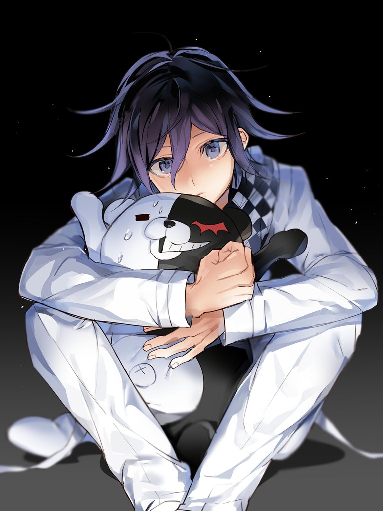 oma kokichi and monokuma (danganronpa and 1 more) drawn by suusuke