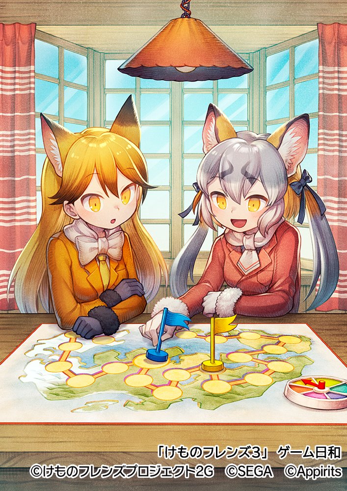 ezo red fox and island fox (kemono friends and 1 more) drawn by kiitos