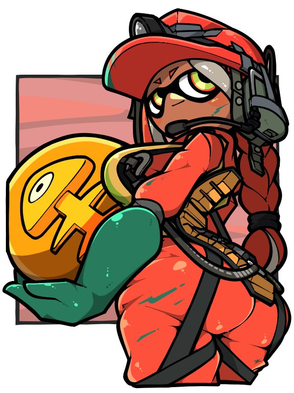 inkling player character and inkling girl (splatoon) drawn by name_omoitukan2