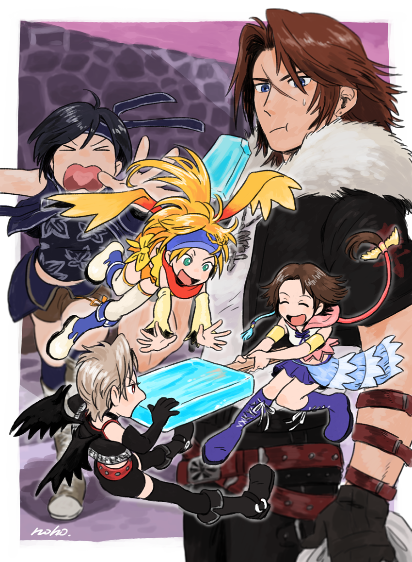 yuffie kisaragi, squall leonhart, yuna, rikku, thief, and 2 more (final fantasy and 8 more) drawn by matsuri6373
