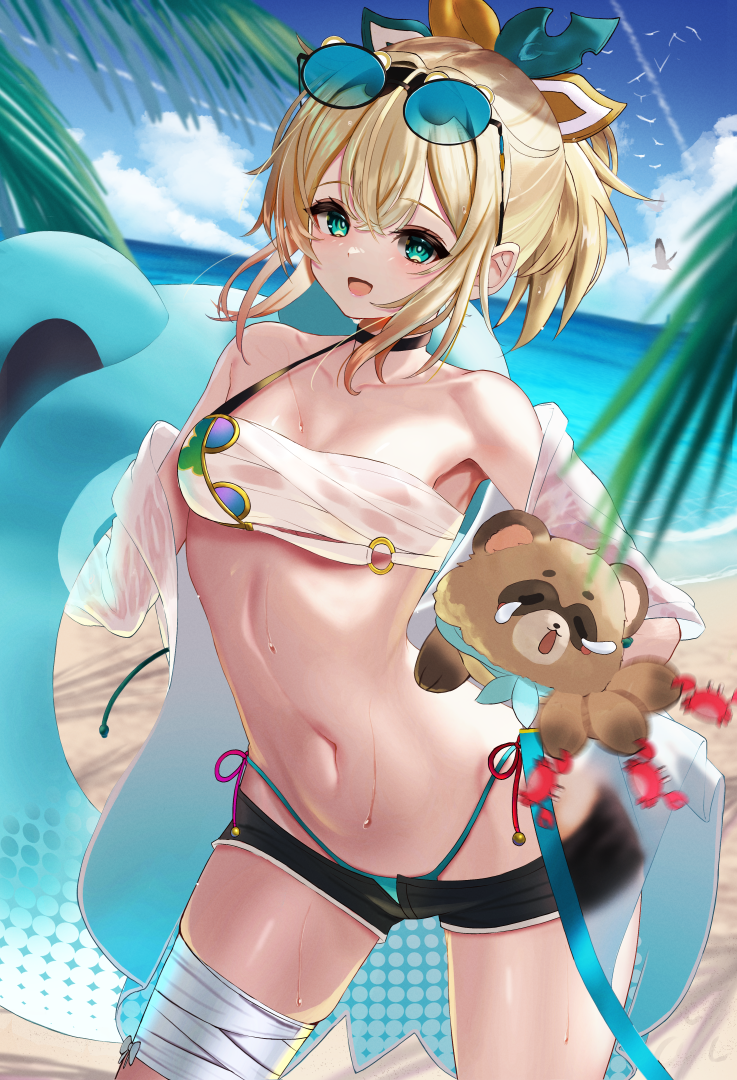 kazama iroha and pokobee (hololive) drawn by inari_(ambercrown)