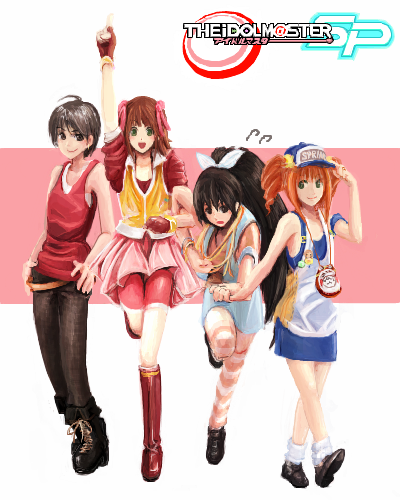 amami haruka, kikuchi makoto, ganaha hibiki, and takatsuki yayoi (idolmaster) drawn by kanaa_(apple_tea_z)