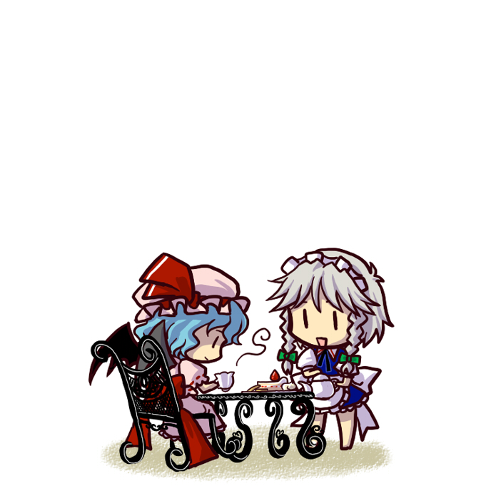 remilia scarlet and izayoi sakuya (touhou) drawn by socha