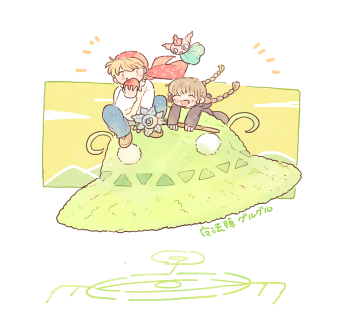 kukuri, nike, and gipple (mahoujin guruguru) drawn by katiko
