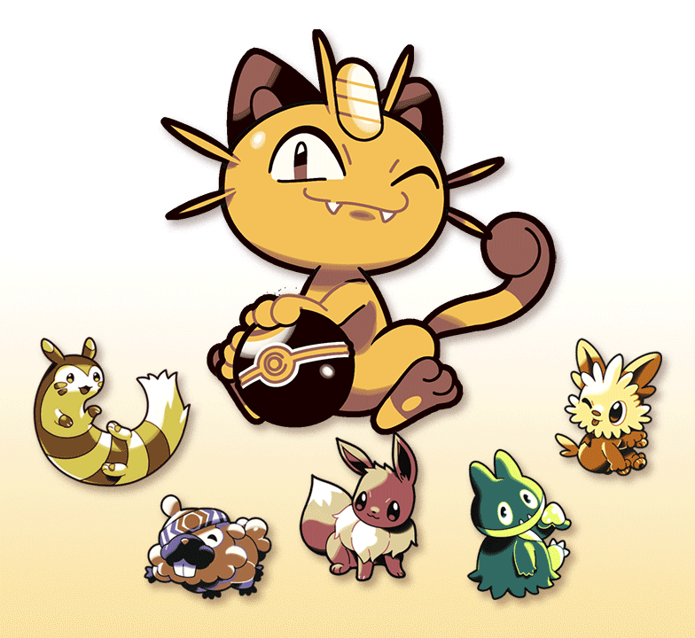 eevee, meowth, furret, munchlax, bidoof, and 1 more (pokemon) drawn by pinkgermy