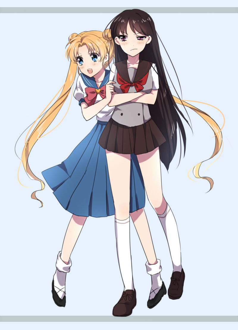 tsukino usagi and hino rei (bishoujo senshi sailor moon) drawn by kan_(sagasaga123)
