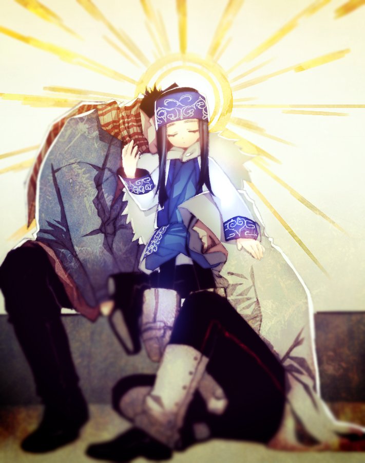 sugimoto saichi, ogata hyakunosuke, and asirpa (golden kamuy) drawn by die_(f_mega)