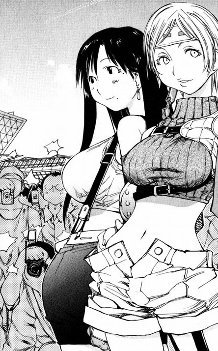 tifa lockhart, yuffie kisaragi, ohno kanako, and angela burton (final fantasy and 2 more) drawn by kio_shimoku