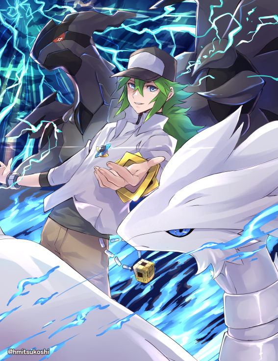n, reshiram, and zekrom (pokemon and 1 more) drawn by mitsukoshi_haruha