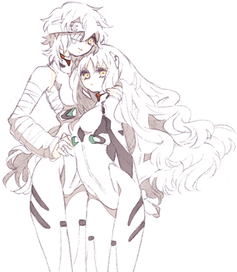 ayanami rei, caren hortensia, and claudia hortensia (fate and 3 more) drawn by tsumi_guilty