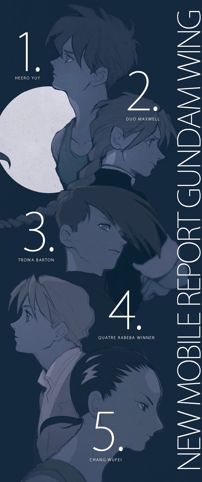heero yuy, duo maxwell, chang wufei, trowa barton, and quatre raberba winner (gundam and 1 more) drawn by jo_mawe