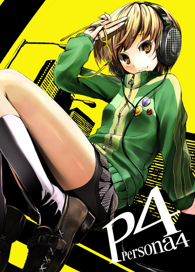 satonaka chie (persona and 1 more) drawn by scarlet_(studioscr)