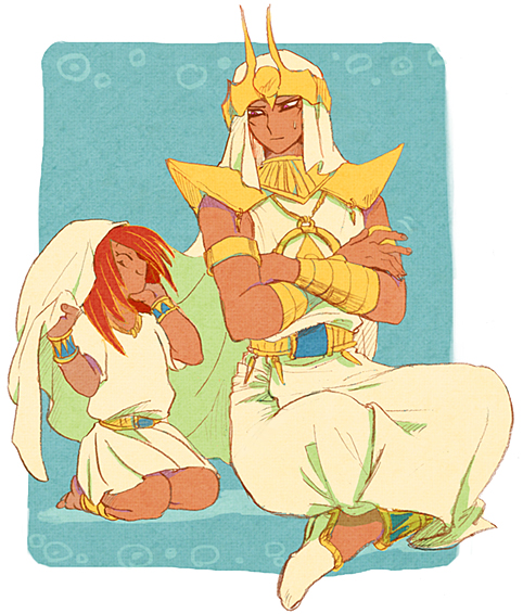 mana and mahado (yu-gi-oh! and 1 more) drawn by yuza