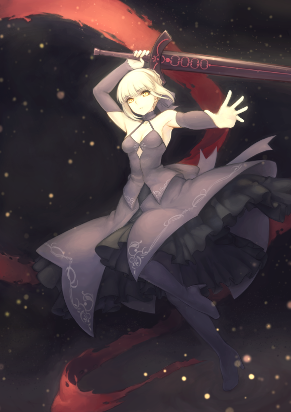 artoria pendragon and saber alter (fate and 1 more) drawn by youryokuso_(chlorophyll)
