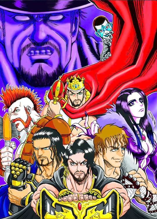 the undertaker, cody rhodes, roman reigns, sheamus, wade barrett, and 2 more (wwe and 1 more) drawn by hozun1985