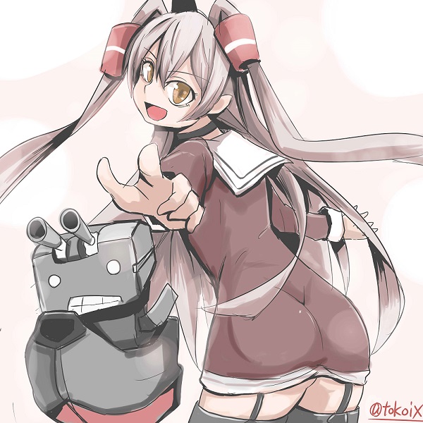 amatsukaze and rensouhou-kun (kantai collection) drawn by tokoi