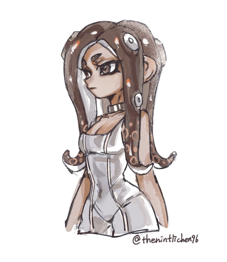 octoling player character, octoling girl, and agent 8 (splatoon and 2 more) drawn by gucandiyi52092