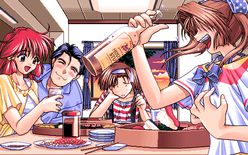 kinoshita rumi, morihara satomi, inaba shouko, and kinoshita yasuo (pia carrot and 1 more) drawn by amazuyu_tatsuki