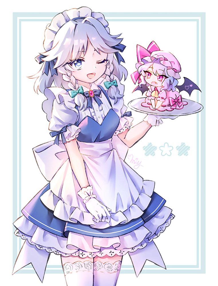 remilia scarlet and izayoi sakuya (touhou) drawn by miy_001