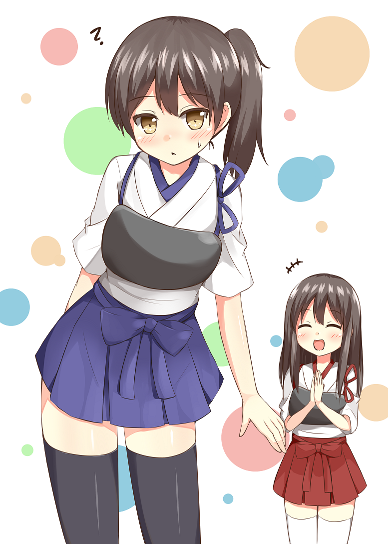 kaga and akagi (kantai collection) drawn by chaa_(korone-ze)