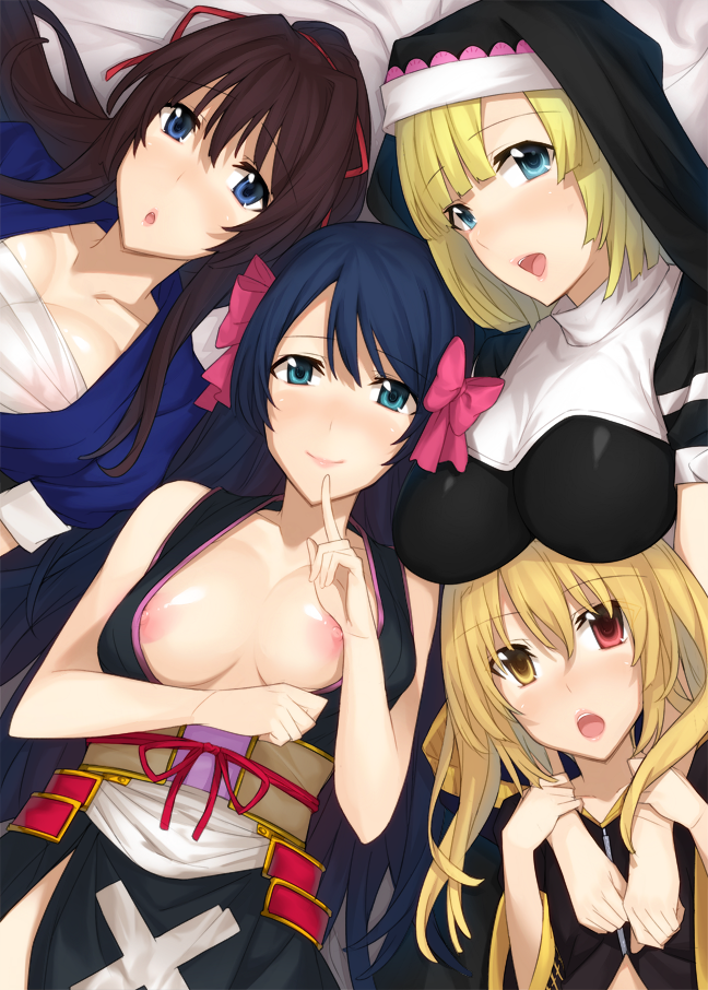 niwa nagahide, shibata katsuie, bontenmaru, and luis frois (oda nobuna no yabou) drawn by billion_(billion0103)