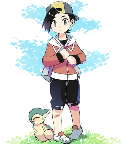 ethan and cyndaquil (pokemon and 1 more) drawn by xichii