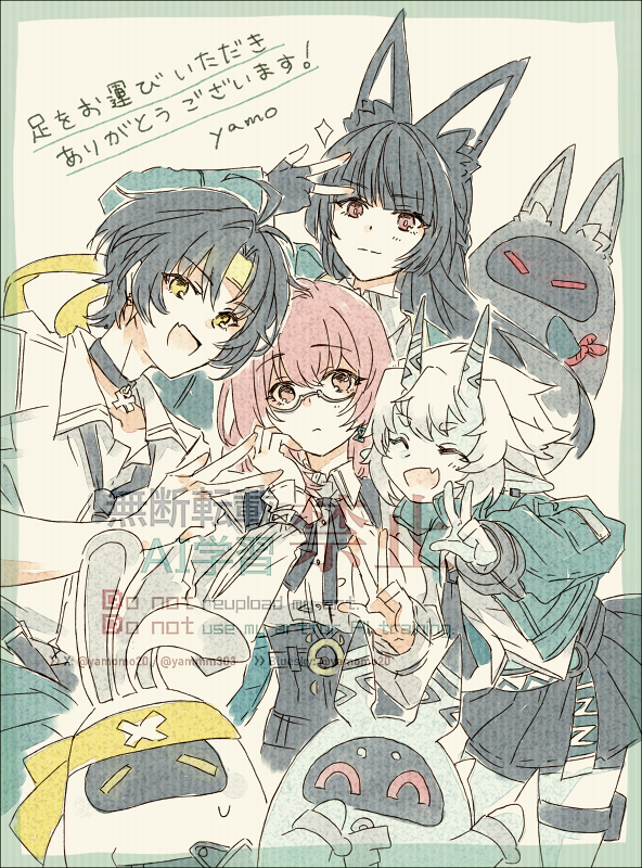 hoshimi miyabi, tsukishiro yanagi, soukaku, and asaba harumasa (zenless zone zero) drawn by yamo_(sky2world)