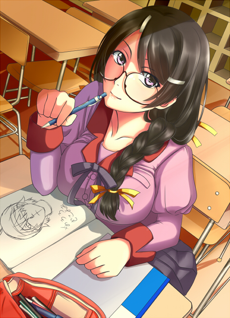 hanekawa tsubasa (monogatari and 1 more) drawn by deanna