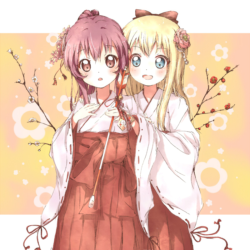 toshinou kyouko and sugiura ayano (yuruyuri) drawn by kuma_(happylocation)
