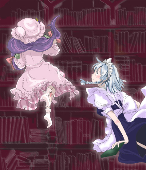 izayoi sakuya and patchouli knowledge (touhou) drawn by nanami_sano