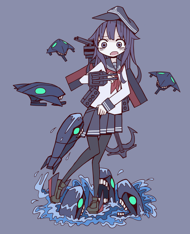 akatsuki, i-class destroyer, and enemy aircraft (kantai collection) drawn by oosawa_(azeeee73)