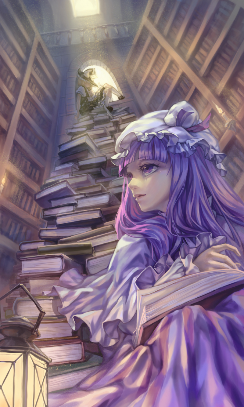 kirisame marisa and patchouli knowledge (touhou) drawn by windyakuma