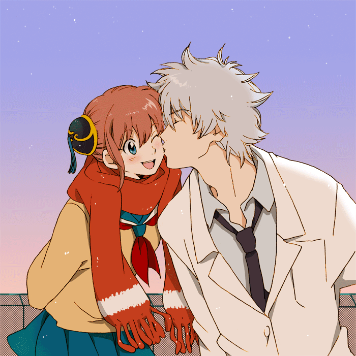 sakata gintoki and kagura (gintama) drawn by mako_(macomaco7)
