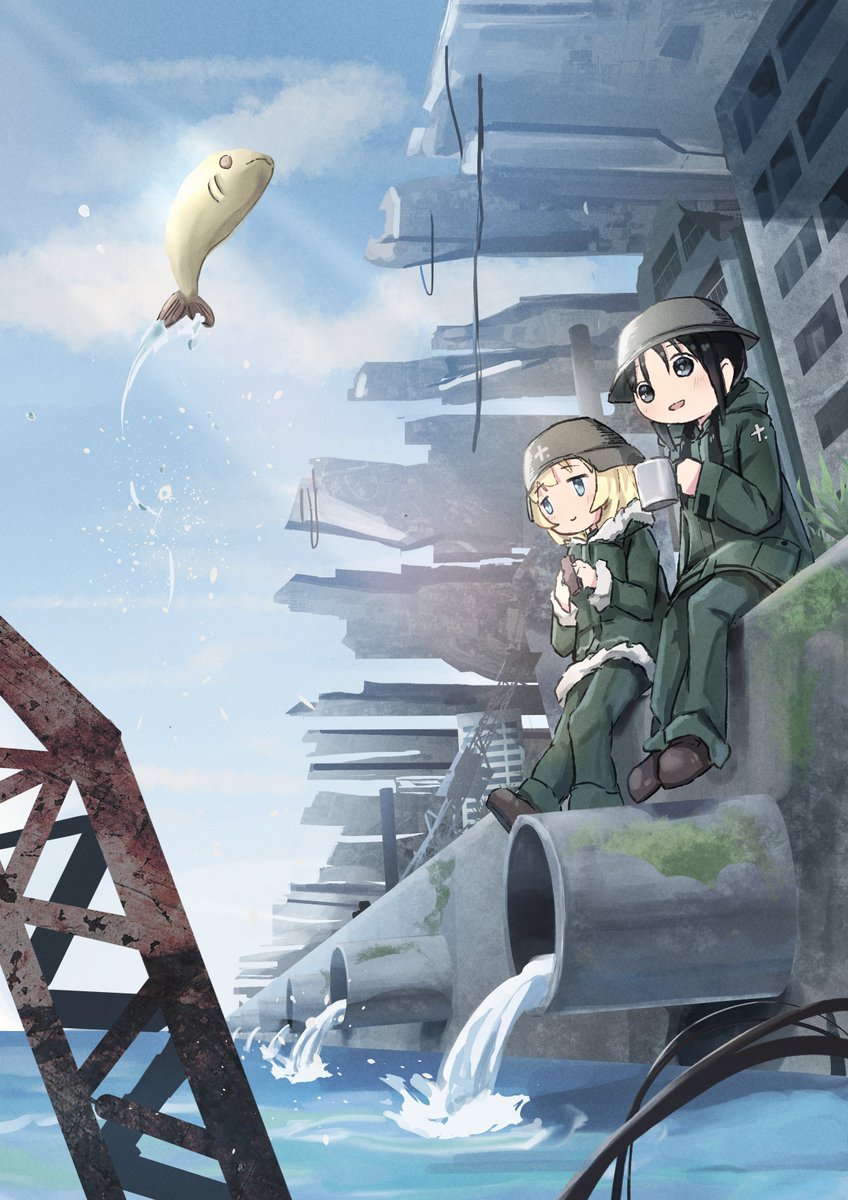 chito and yuuri (shoujo shuumatsu ryokou) drawn by aoniyoshi