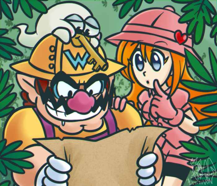 wario, mona, and keyzer (warioware and 2 more) drawn by burntbeebs