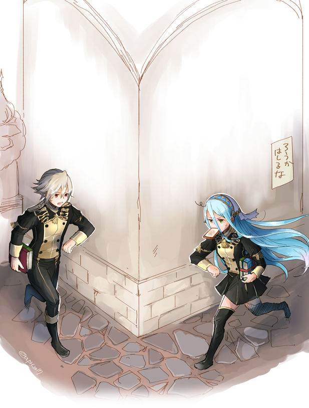 azura and male corrin (fire emblem and 3 more) drawn by robaco