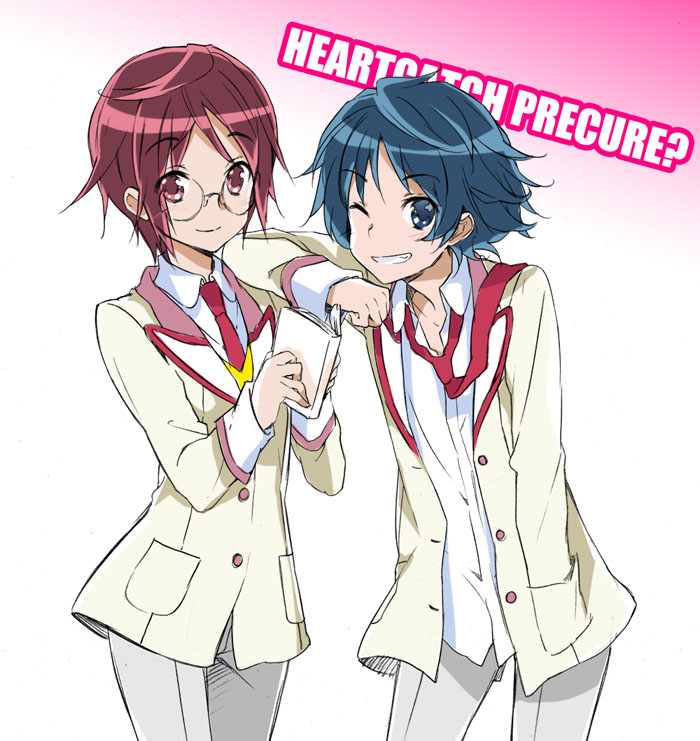kurumi erika and hanasaki tsubomi (precure and 1 more) drawn by cuteg